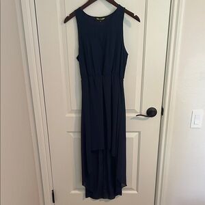 Boutique Navy Sleeveless High Low Dress